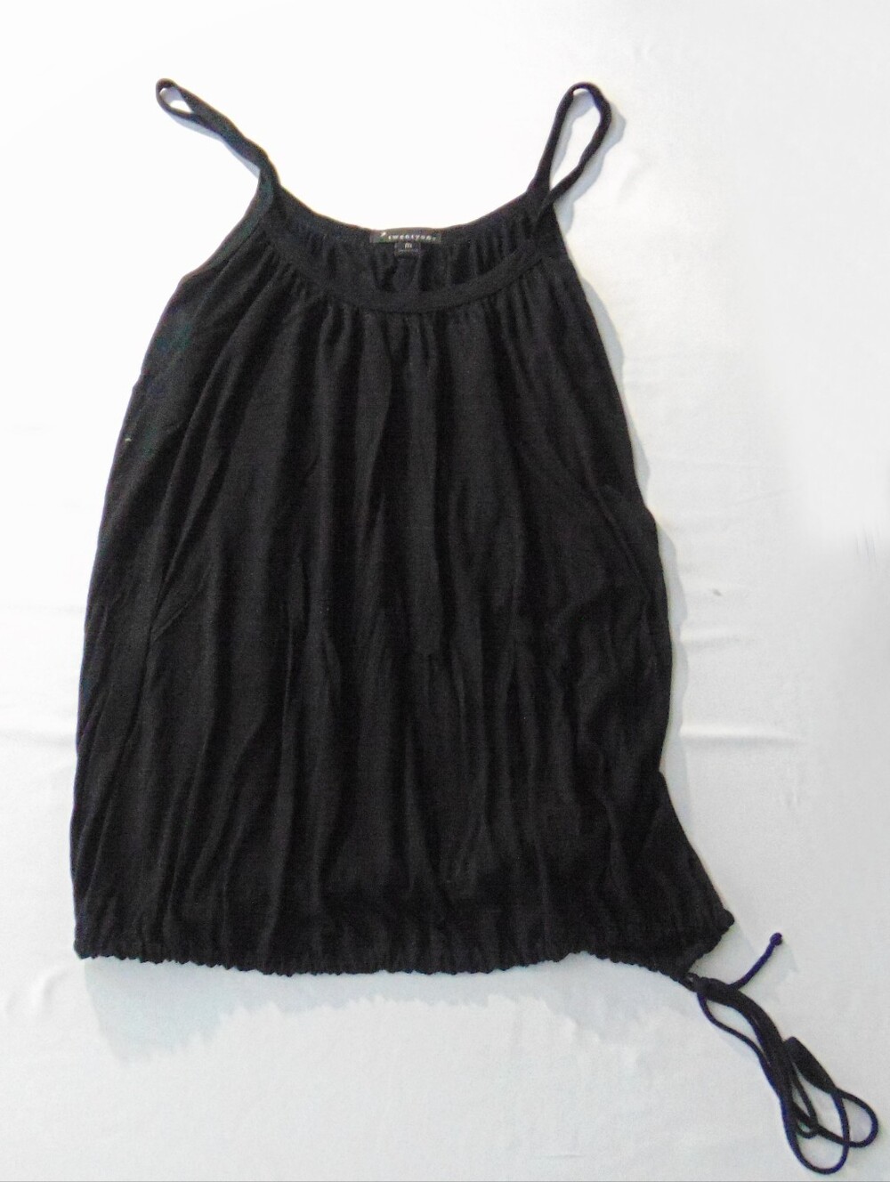 TwentyOne Black Adjustable Drawstring Cami Tank Top.